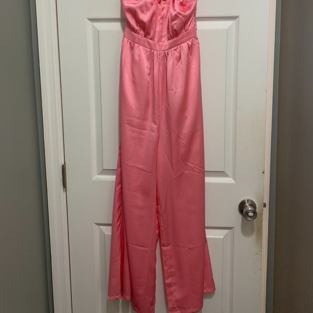 Entro Satin Pink Jumpsuit